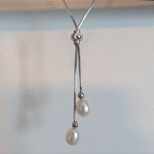 Chinese Ballero Style Silver Pearl Necklace
